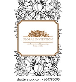 Invitation with floral background
