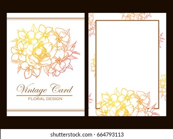 Invitation with floral background