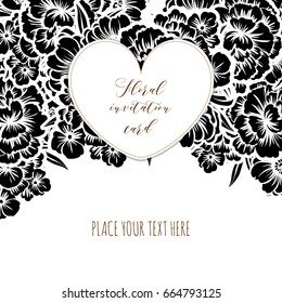 Invitation with floral background