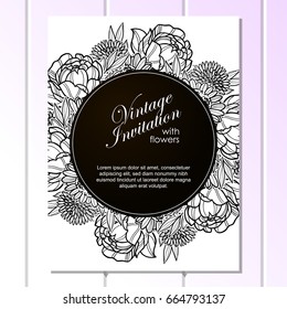 Invitation with floral background