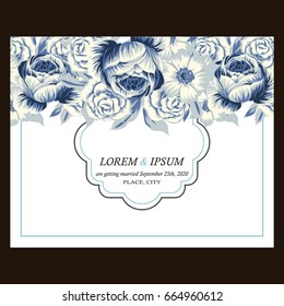 Invitation with floral background