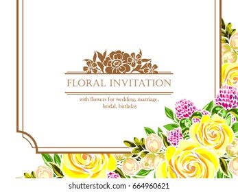Invitation with floral background