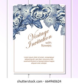 Invitation with floral background