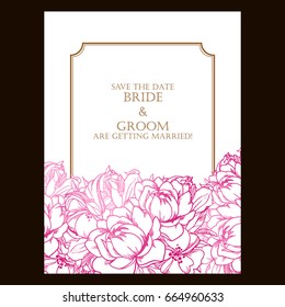 Invitation with floral background