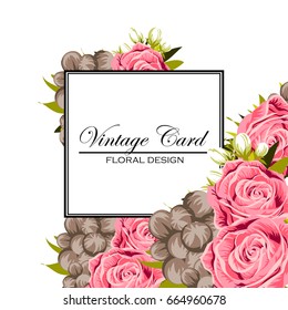 Invitation with floral background
