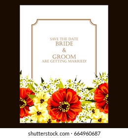 Invitation with floral background