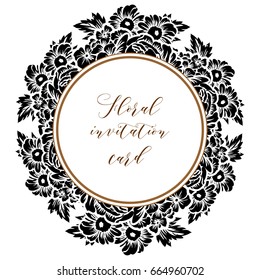Invitation with floral background