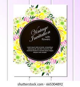 Invitation with floral background