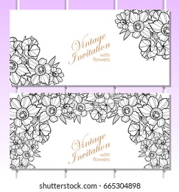 Invitation with floral background