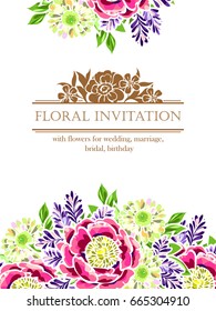 Invitation with floral background
