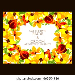 Invitation with floral background