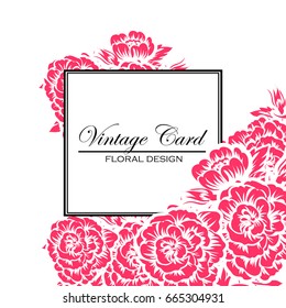 Invitation with floral background