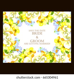 Invitation with floral background