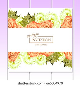 Invitation with floral background