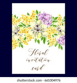 Invitation with floral background