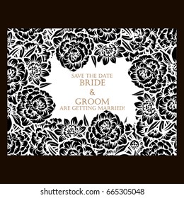Invitation with floral background
