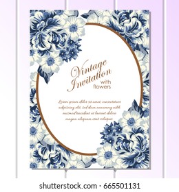 Invitation with floral background