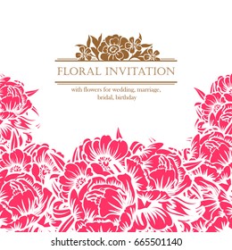 Invitation with floral background