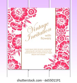 Invitation with floral background
