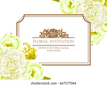 Invitation with floral background