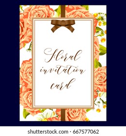 Invitation with floral background