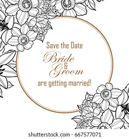 Invitation with floral background