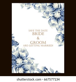 Invitation with floral background
