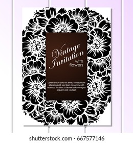 Invitation with floral background
