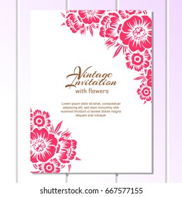 Invitation with floral background