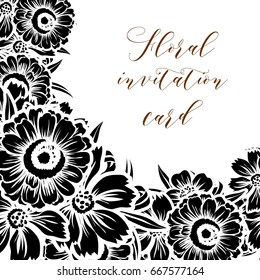 Invitation with floral background