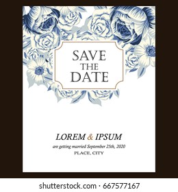 Invitation with floral background