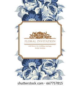 Invitation with floral background