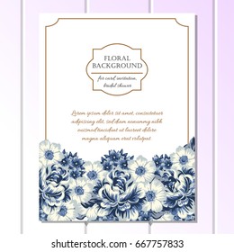 Invitation with floral background