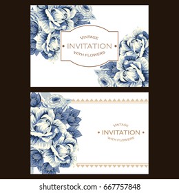 Invitation with floral background