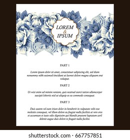 Invitation with floral background