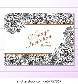 Invitation with floral background