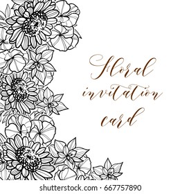 Invitation with floral background