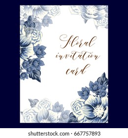 Invitation with floral background