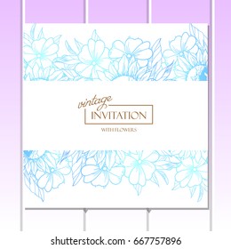 Invitation with floral background
