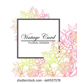 Invitation with floral background