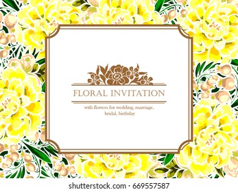 Invitation with floral background