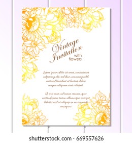 Invitation with floral background