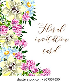 Invitation with floral background