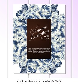 Invitation with floral background