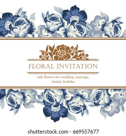 Invitation with floral background