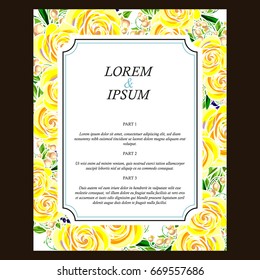 Invitation with floral background
