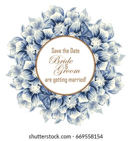 Invitation with floral background