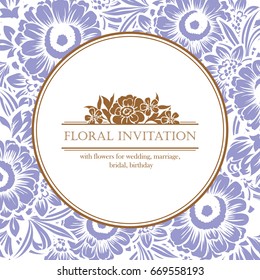 Invitation with floral background