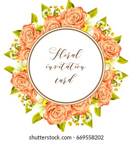 Invitation with floral background