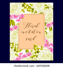 Invitation with floral background